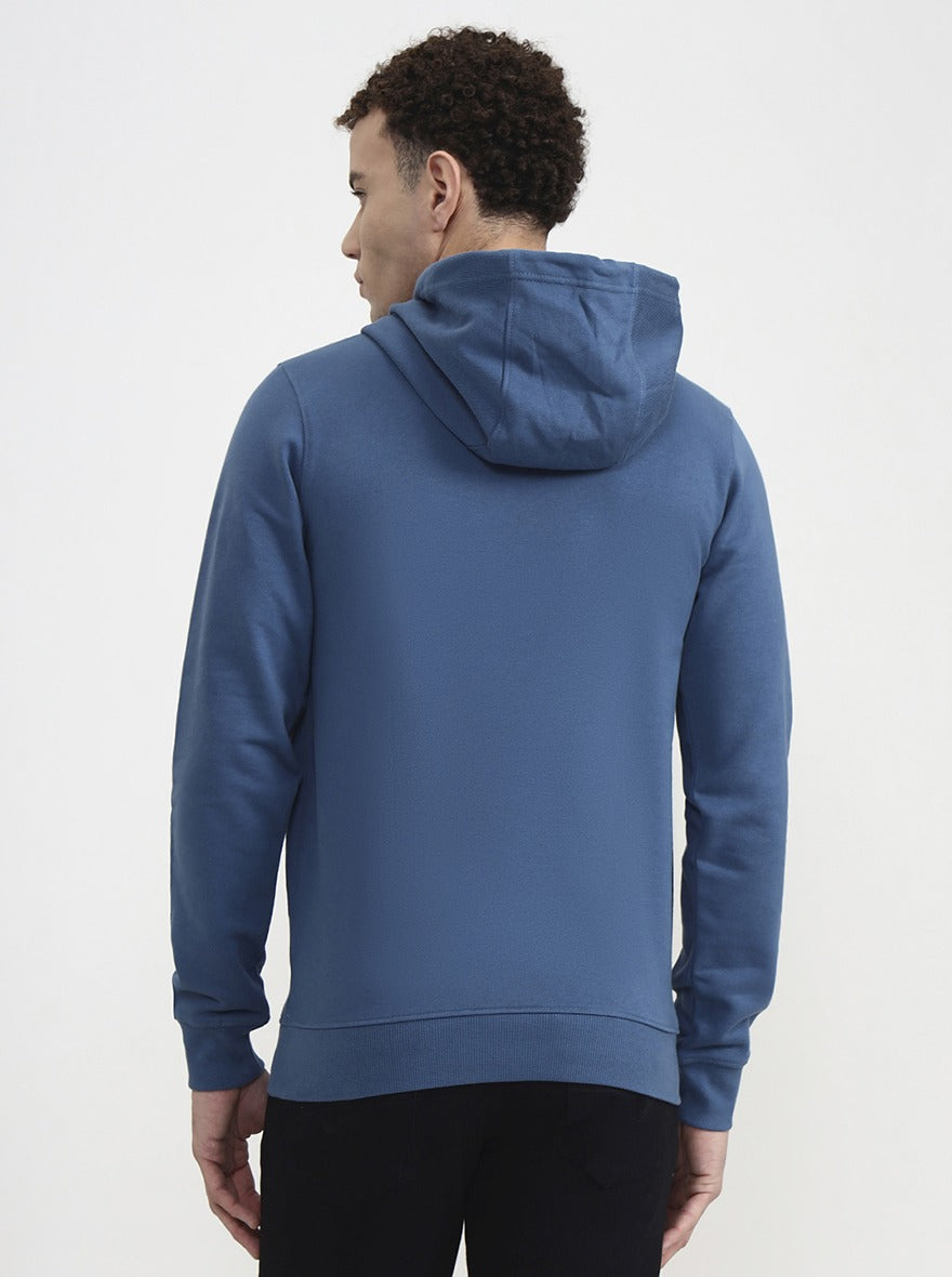 Airforce Blue Solid Slim Fit Winter T-Shirt | JadeBlue
