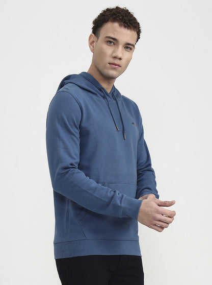 Airforce Blue Solid Slim Fit Winter T-Shirt | JadeBlue