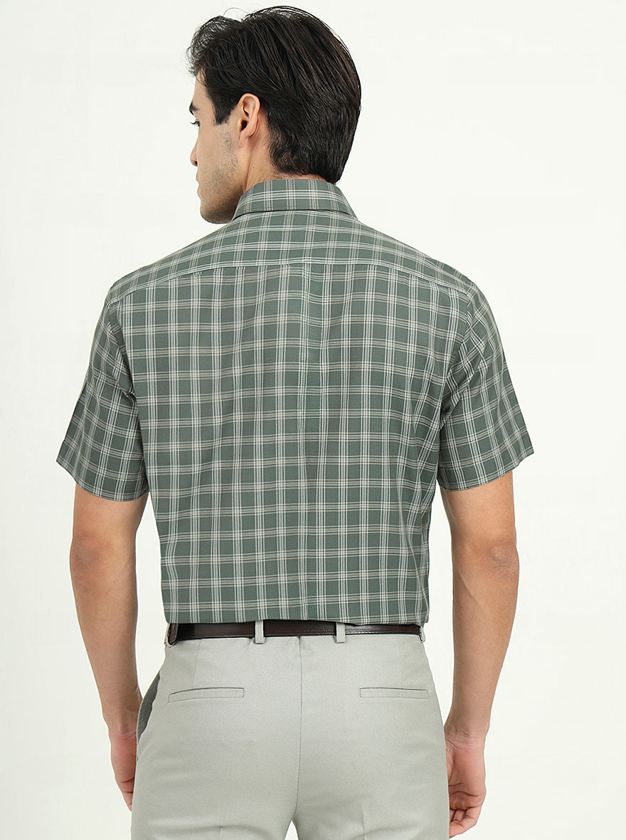 Light Green Solid Regular Fit Formal Shirt | Greenfibre