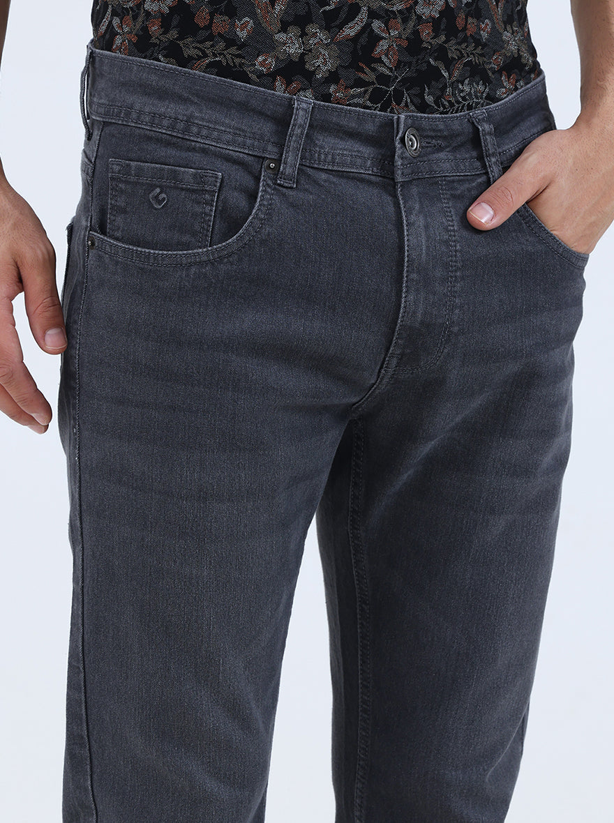 Grey Washed Narrow Fit Jeans | Greenfibre