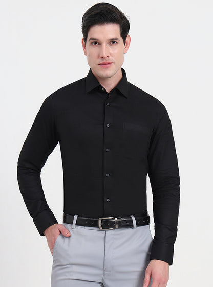 Black Solid Slim Fit Formal Shirt | JadeBlue Youth