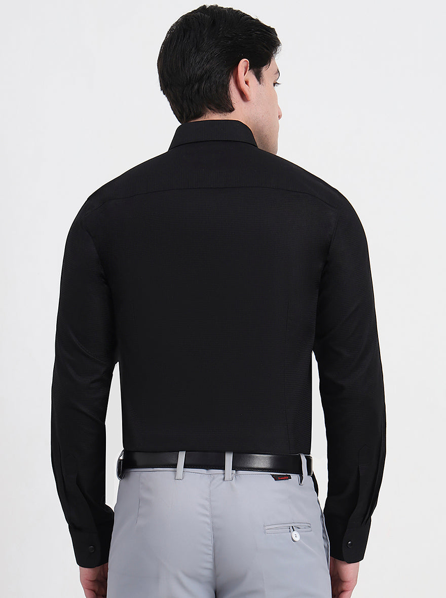 Black Solid Slim Fit Formal Shirt | JadeBlue Youth