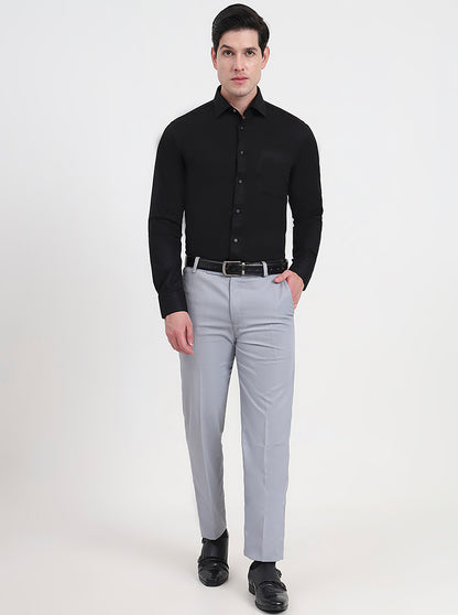 Black Solid Slim Fit Formal Shirt | JadeBlue Youth
