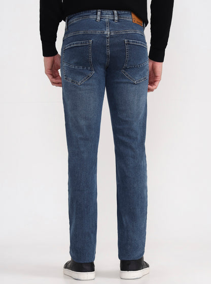 Mid Blue Washed Narrow Fit Jeans | Greenfibre
