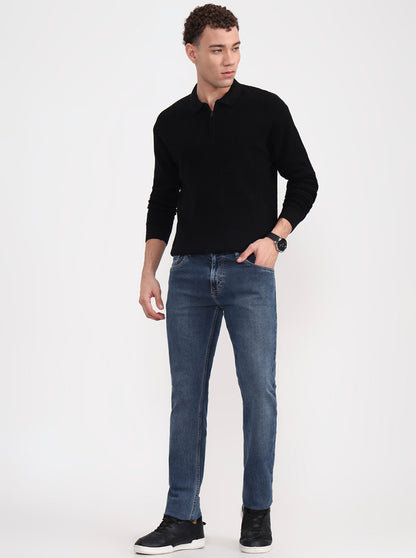 Mid Blue Washed Narrow Fit Jeans | Greenfibre