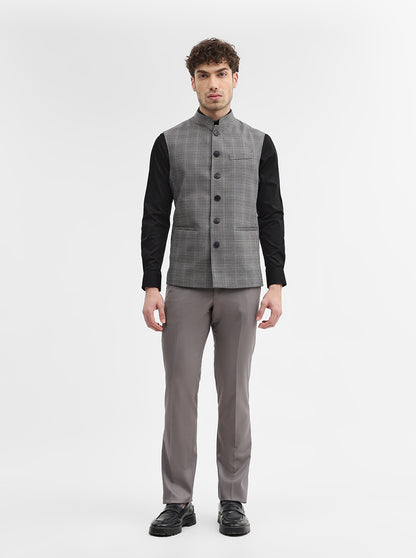 Grey Checked Regular Fit Modi Jacket | JadeBlue
