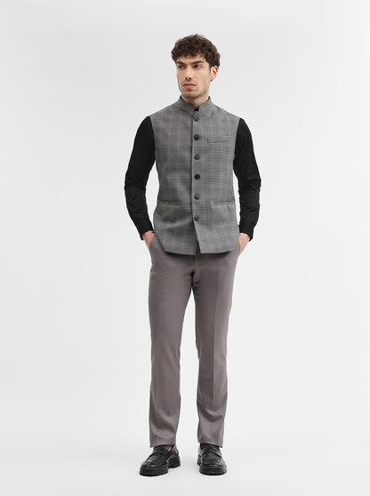 Grey Checked Regular Fit Modi Jacket | JadeBlue