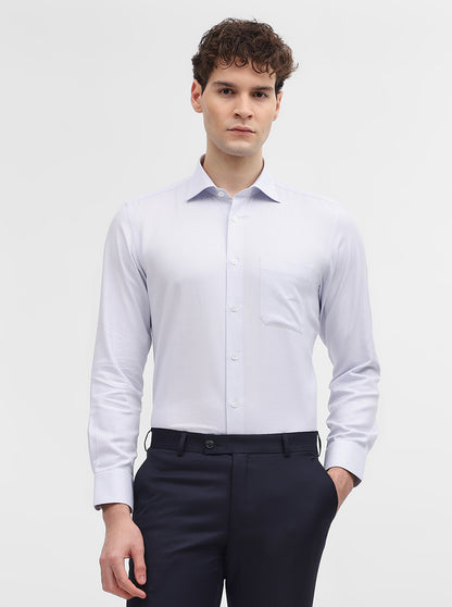 Purple Solid Slim Fit Formal Shirt | Metal
