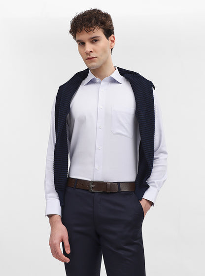Purple Solid Slim Fit Formal Shirt | Metal