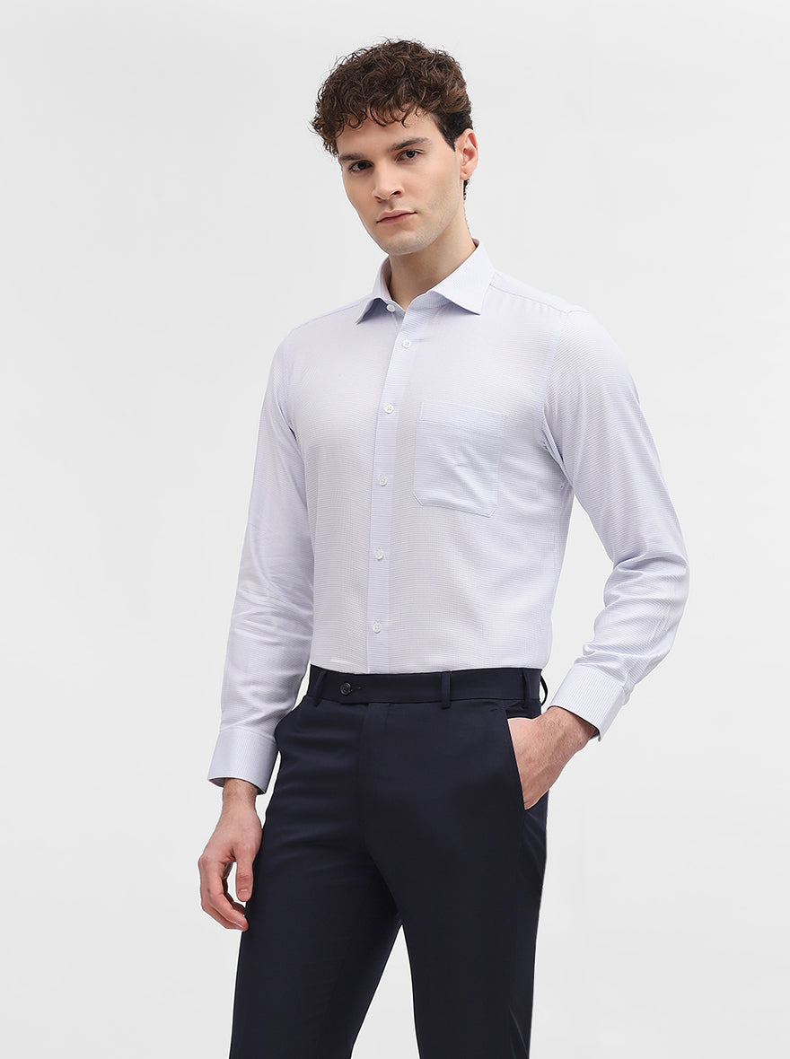 Purple Solid Slim Fit Formal Shirt | Metal