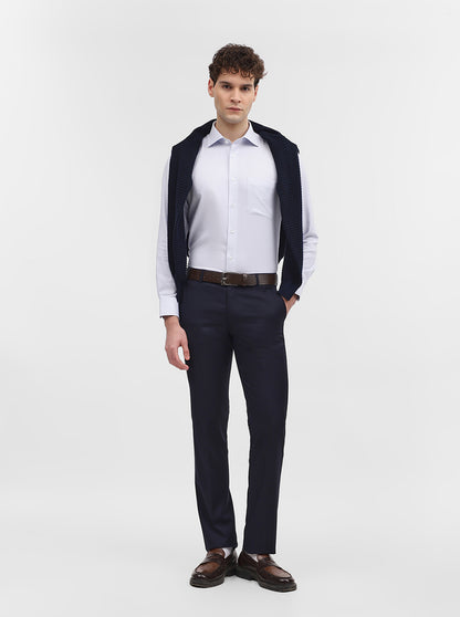 Purple Solid Slim Fit Formal Shirt | Metal