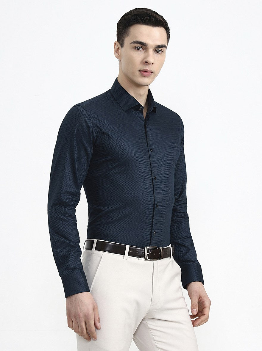 Green Solid Slim Fit Party Wear Shirt | Wyre