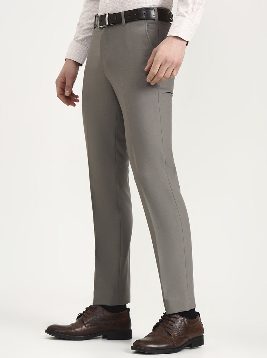 Pista Solid Slim Fit Formal Trouser | Metal