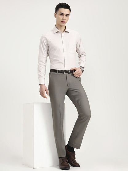 Pista Solid Slim Fit Formal Trouser | Metal