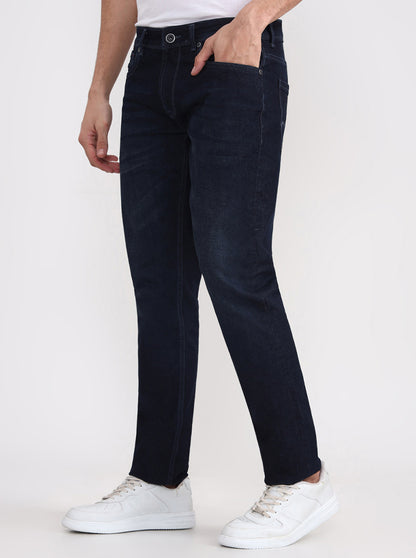 Dark Indigo Blue Washed Slim Fit Jeans | JadeBlue