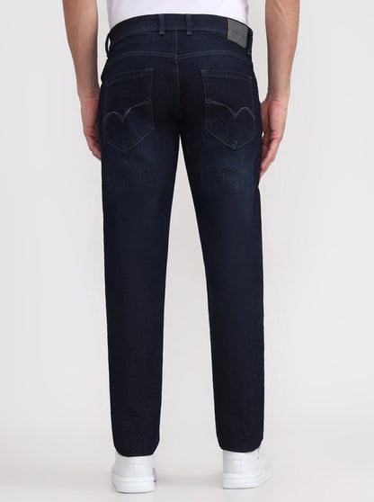 Dark Indigo Blue Washed Slim Fit Jeans | JadeBlue