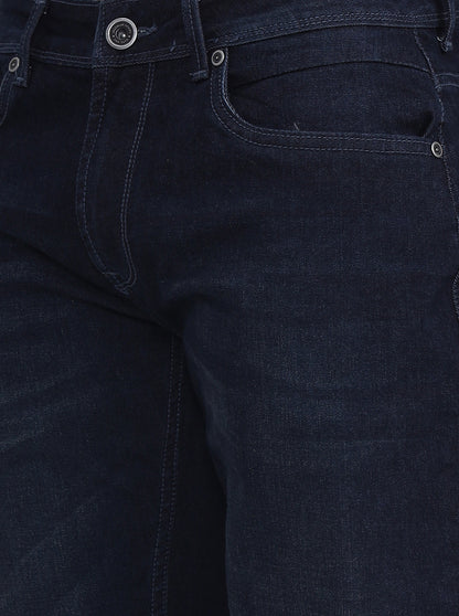 Dark Indigo Blue Washed Slim Fit Jeans | JadeBlue