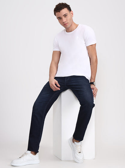 Dark Indigo Blue Washed Slim Fit Jeans | JadeBlue