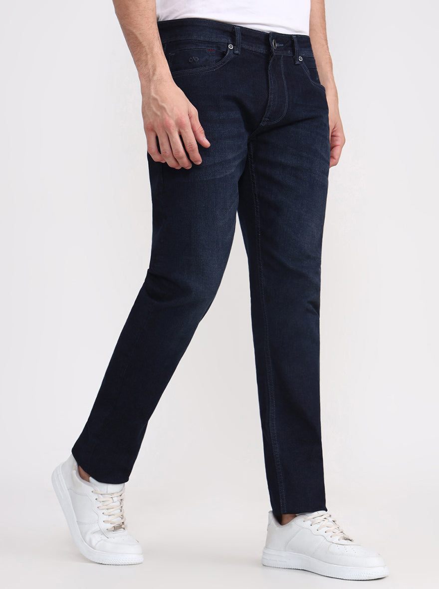 Dark Indigo Blue Washed Slim Fit Jeans | JadeBlue
