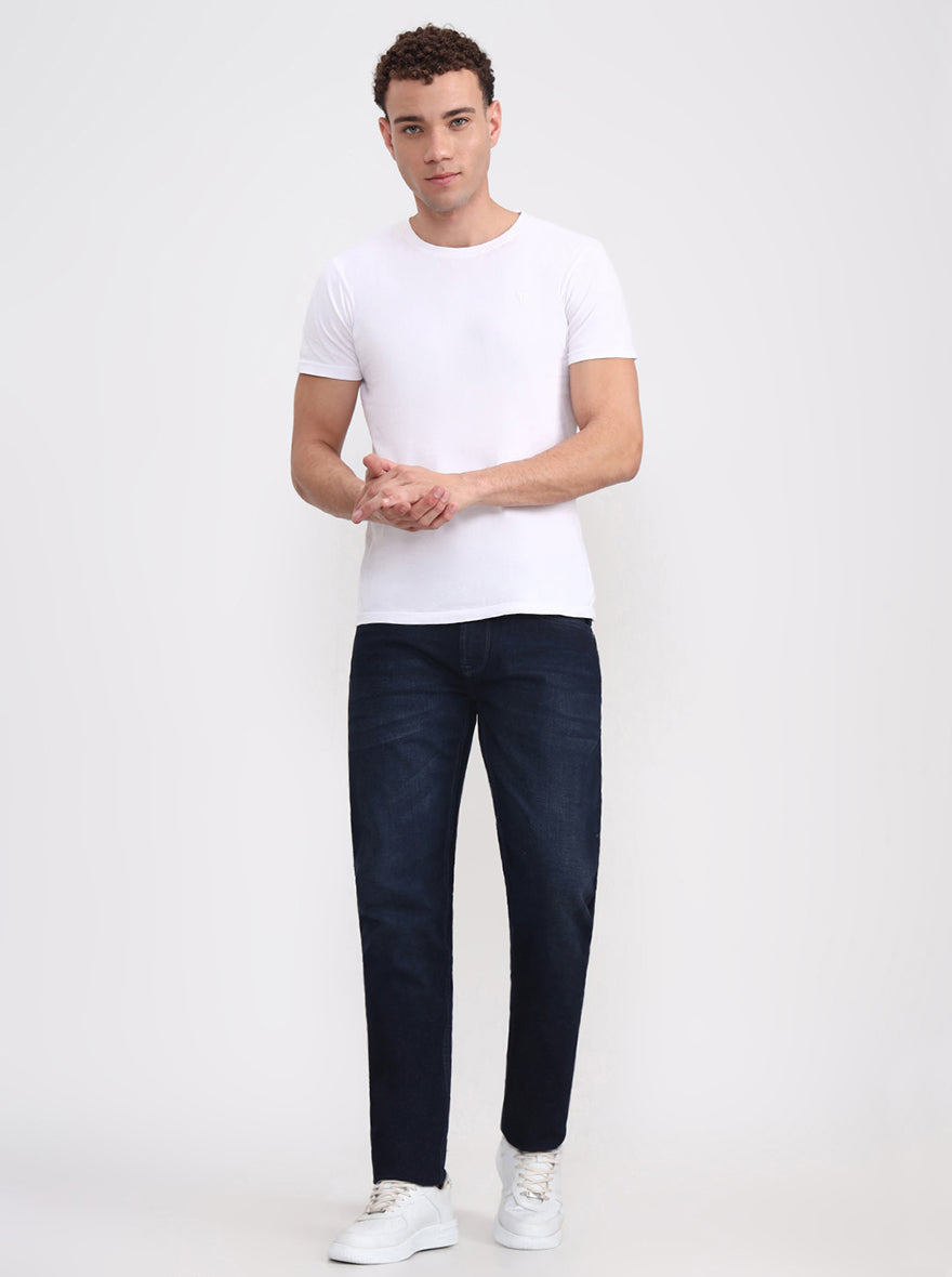 Dark Indigo Blue Washed Slim Fit Jeans | JadeBlue
