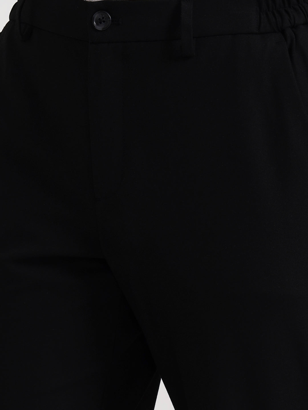 Black Solid Slim Fit Casual Trouser | JadeBlue