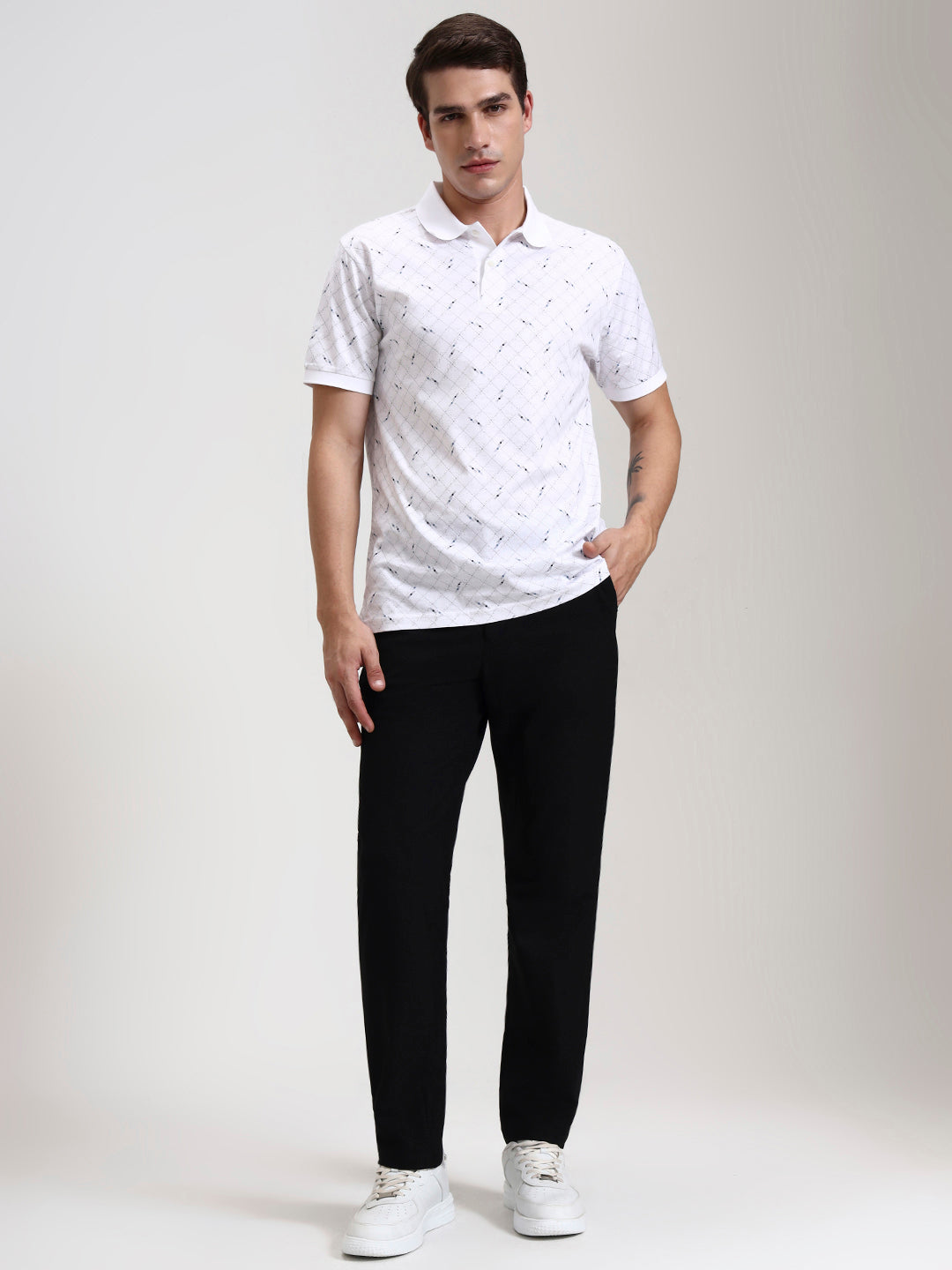 Black Solid Slim Fit Casual Trouser | JadeBlue