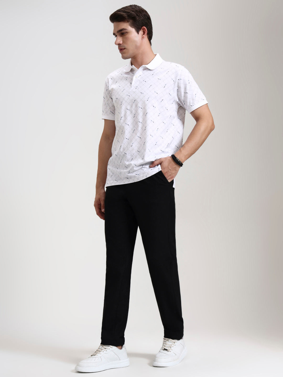 Black Solid Slim Fit Casual Trouser | JadeBlue