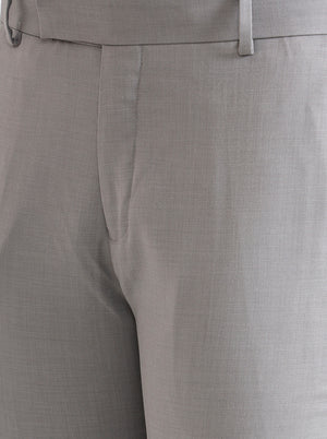Grey Solid Super Slim Fit Formal Trouser | Greenfibre
