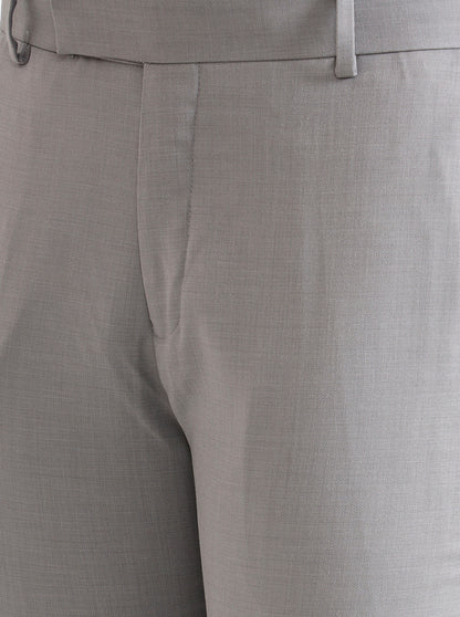 Grey Solid Super Slim Fit Formal Trouser | Greenfibre
