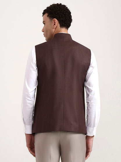 Brown Solid Modi Jacket | JadeBlue