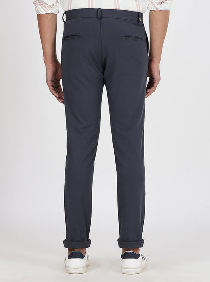 Dark Grey Solid Venice Fit Casual Trouser | JadeBlue