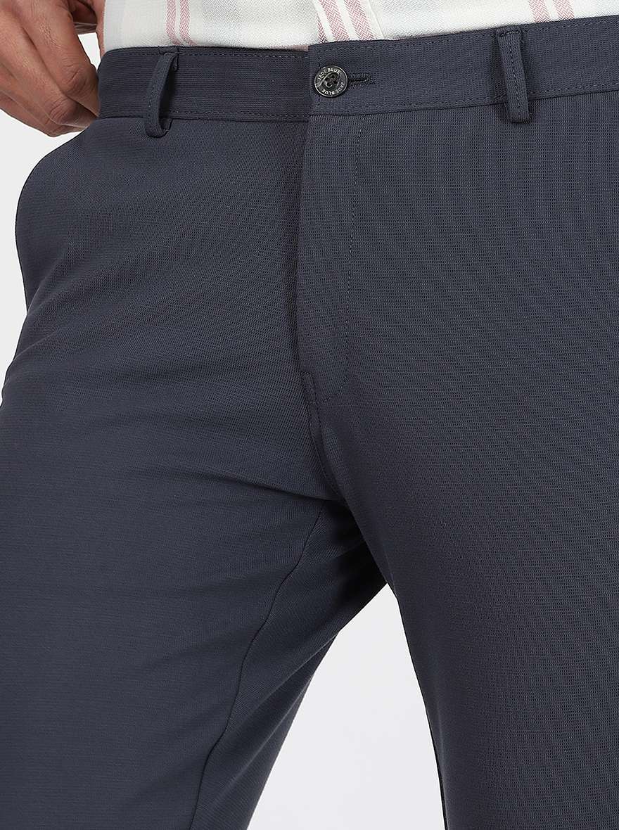 Dark Grey Solid Venice Fit Casual Trouser | JadeBlue