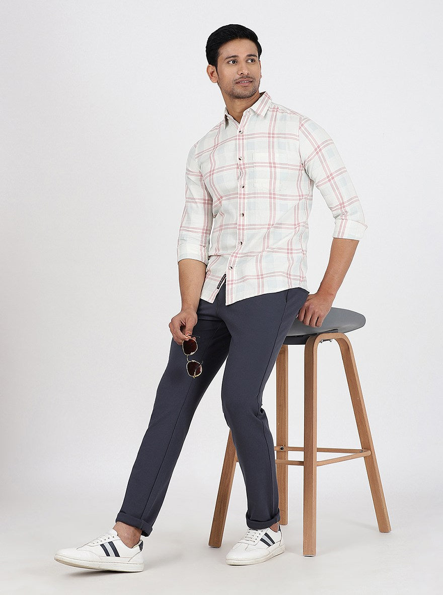 Dark Grey Solid Venice Fit Casual Trouser | JadeBlue