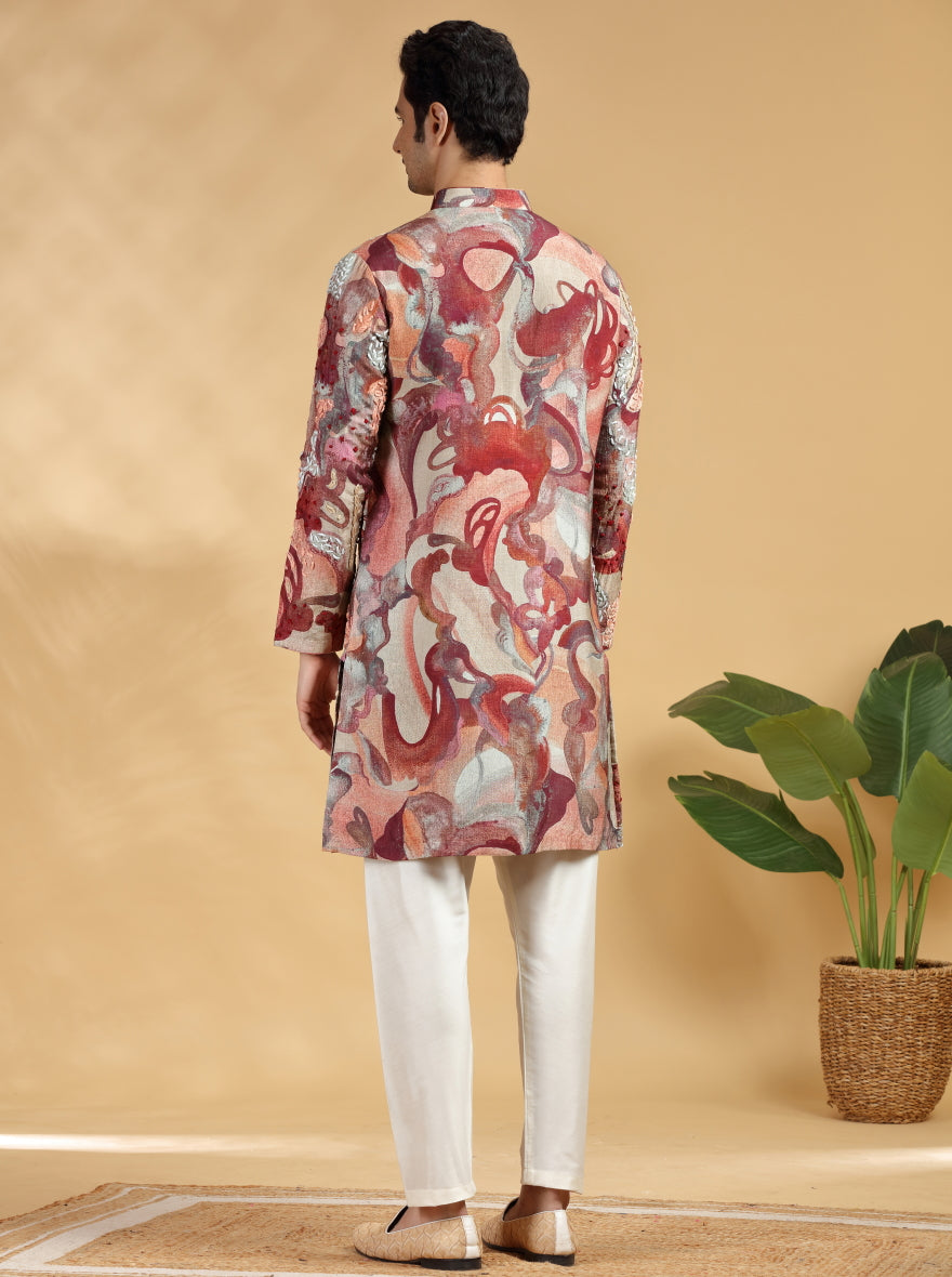 Rust Printed Kurta Pajama | TULA