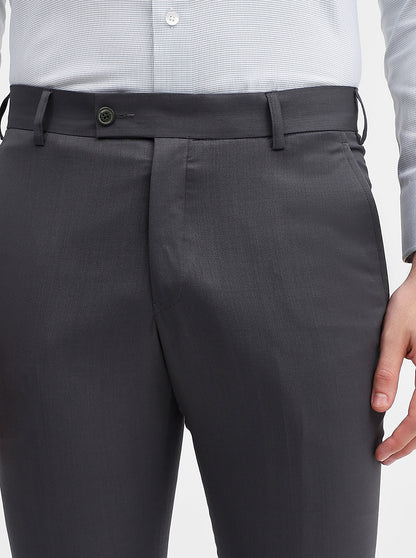 Grey Solid Slim Fit Formal Trouser | JadeBlue Super Luxe