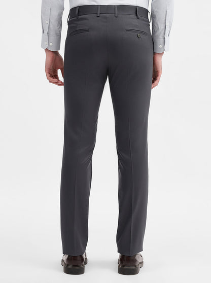 Grey Solid Slim Fit Formal Trouser | JadeBlue Super Luxe