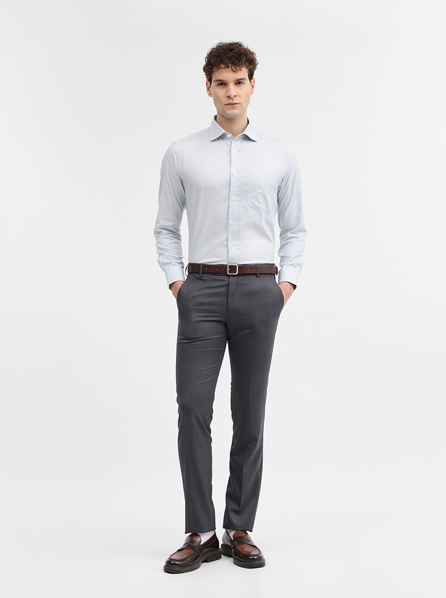 Grey Solid Slim Fit Formal Trouser | JadeBlue Super Luxe