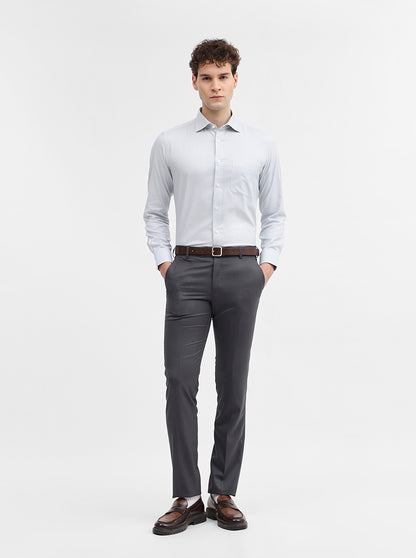 Grey Solid Slim Fit Formal Trouser | JadeBlue Super Luxe