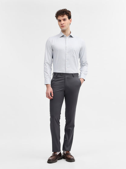 Grey Solid Slim Fit Formal Trouser | JadeBlue Super Luxe