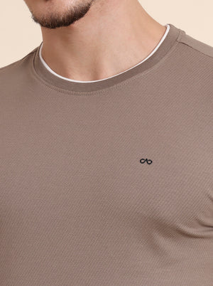 Olive Solid Slim Fit T-Shirt | JadeBlue
