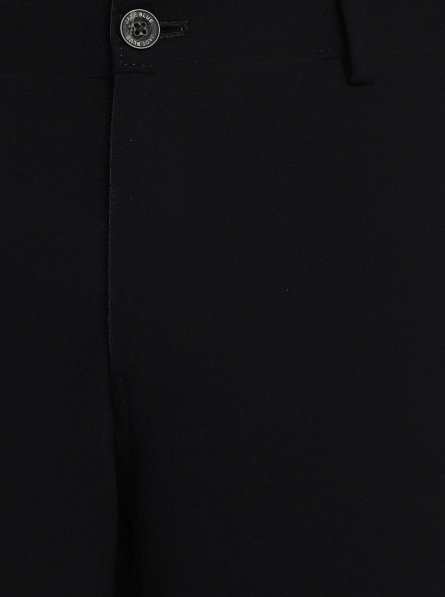 Black Solid Venice Fit Casual Trouser | JadeBlue
