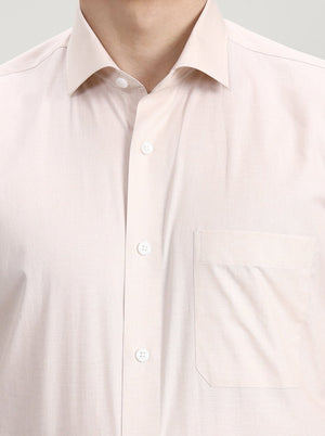 Fawn Solid Regular Fit Formal Shirt | JadeBlue
