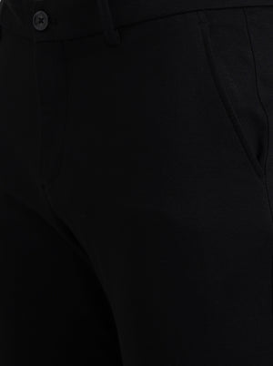 Black Solid Venice Fit Casual Trouser | JadeBlue