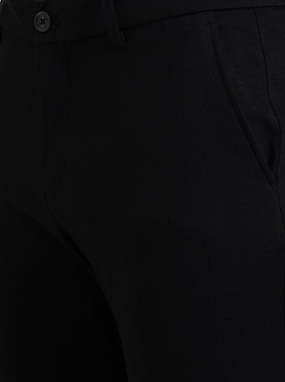 Black Solid Venice Fit Casual Trouser | JadeBlue