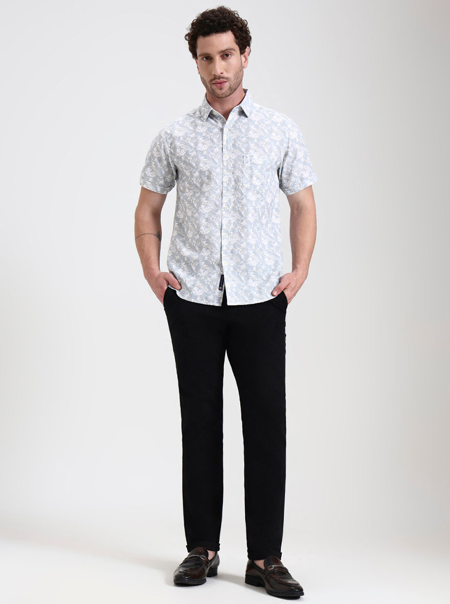 Black Solid Venice Fit Casual Trouser | JadeBlue