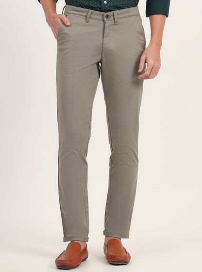 Light Green Solid Neo Fit Casual Trouser | Greenfibre