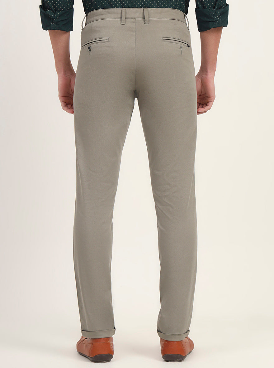 Light Green Solid Neo Fit Casual Trouser | Greenfibre