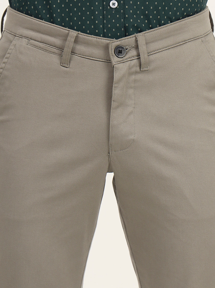 Light Green Solid Neo Fit Casual Trouser | Greenfibre