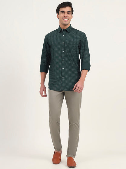 Light Green Solid Neo Fit Casual Trouser | Greenfibre