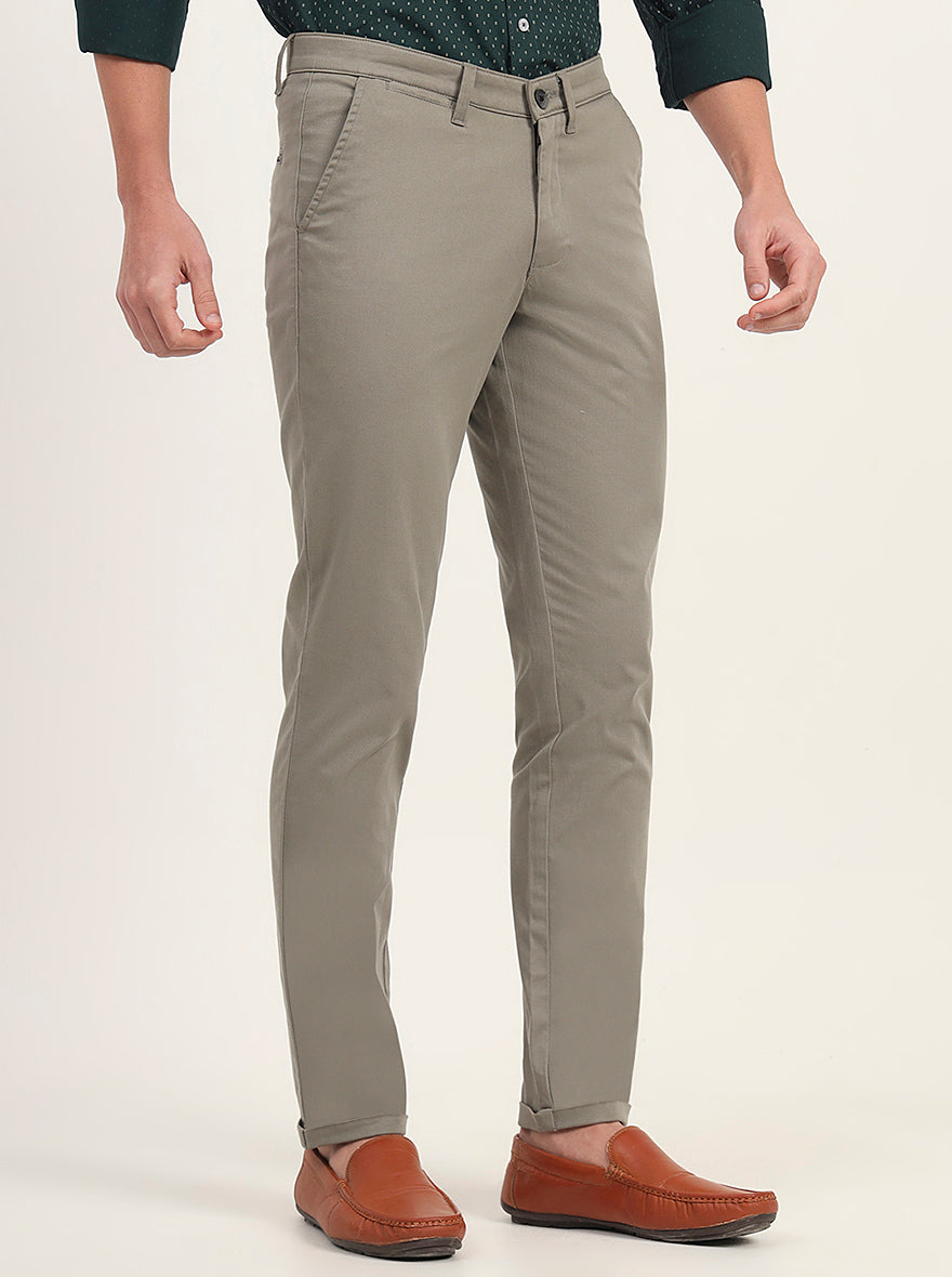 Light Green Solid Neo Fit Casual Trouser | Greenfibre